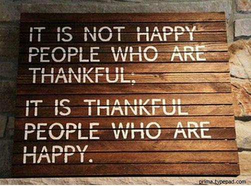 Thankful people are happy people