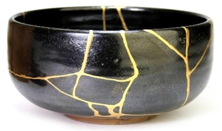 broken bowl fixed with gold