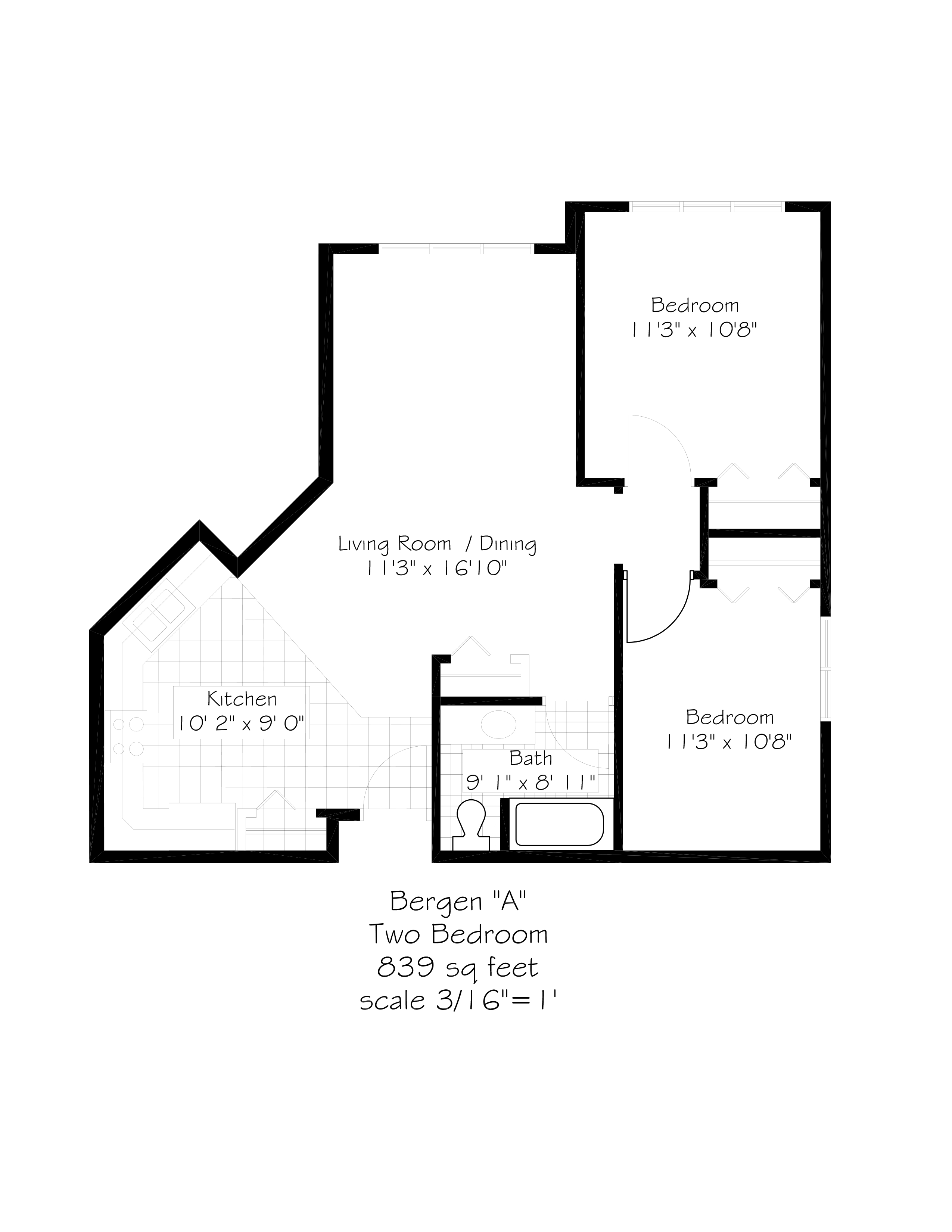 Floor plan for Bergen A