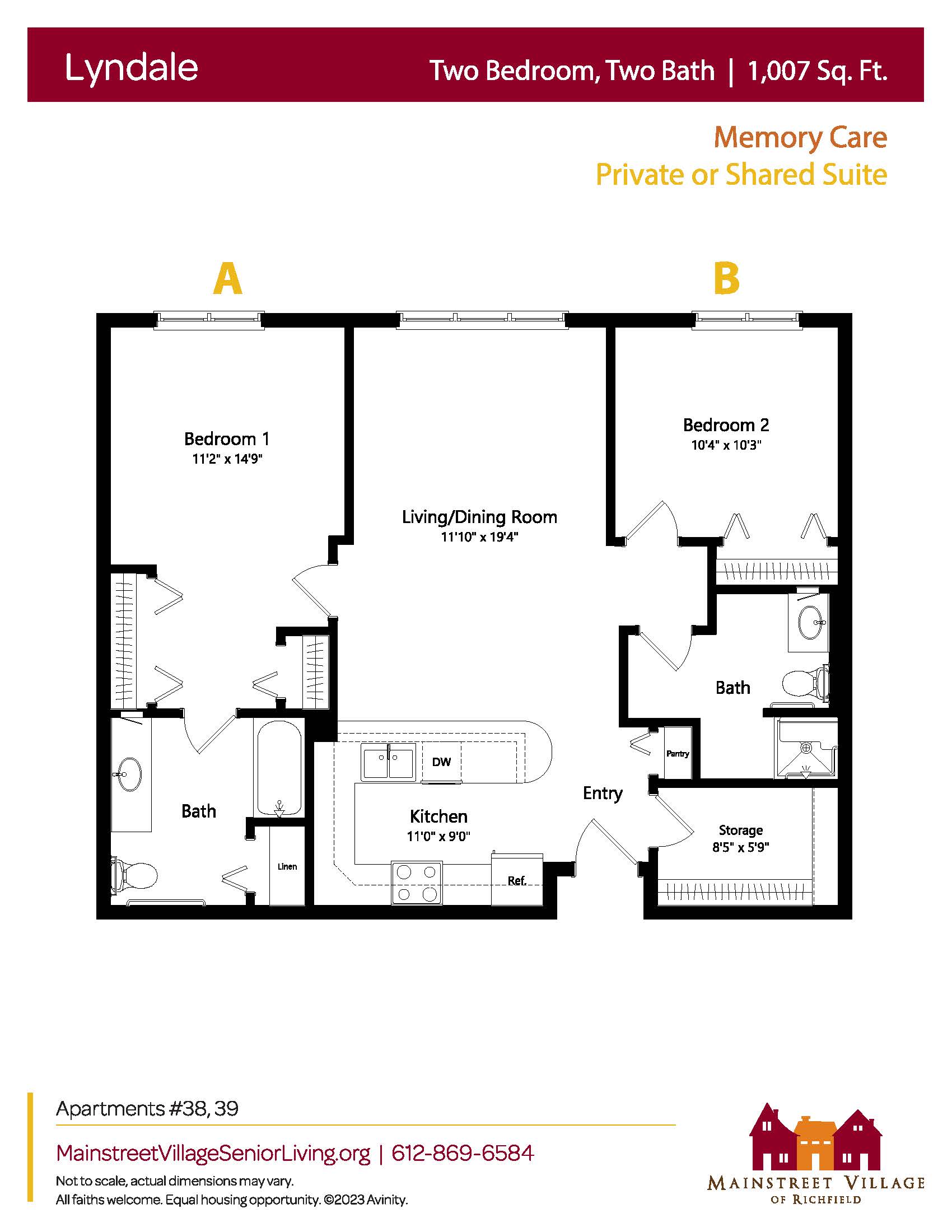 Floor plan for Lyndale (shared unit)