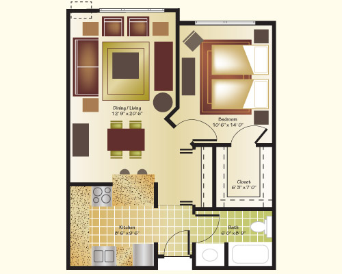 Floor plan for Unit A